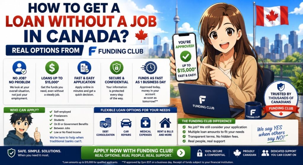 How to Get a Loan Without a Job in Canada?